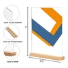 Kök förvaring 4 Pack Acrylic Sign Holder Kit 8.5x11 tum L/T Form Clear Frames Wood Base for Office