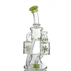 Heady Glass Bong With Glass Bowl 8.7inch Propeller Percolater Double Recycler 4mm Tjocklek 14mm Kvinnlig led XL167