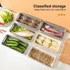 Storage Bottles Box Stackable Long Drainer With Lid For Fridge Space-saving Freshness-preserving Kitchen