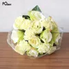 Wedding Flowers Artificial Silk 1 Bunch Rose Carnatio Floral Bouquet Fake Flower Arrange Table Faux Decor Party Accessory Flores