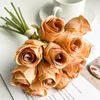 Fleurs décoratives 12pcs Rose Fleur artificielle pour décoration de mariage de mariage blanc décor de table d'accueil faux cadeau de la Saint-Valentin