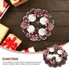 Decorative Flowers Christmas Holder Wreath Candlestick Xmas Candleholder Creative Desktop Adornment Table Decor Tree Garland