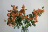 Decoratieve bloemen 6 hoofden lang echte touch kleine rozentak in verbrande oranje/terracohigh kwaliteit nepbloem | diy bloemen |Bruiloft/thuis