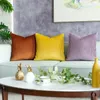 Pillow Luxury Velvet Cover 30x50cm 45x45cm Pleated Design Simple Thick Decorative For Sofa Livingroom Pillowcase