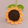 Decorative Flowers DIY Knitting Bouquet Sunfower Sunflower Hand-knitted Fake Knit Flower Home Table Crochet Floral Bouquets