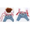 Dog Apparel Dogs Clothes With Knife Wig Cap Pet Costume Creative Four Size Polyester Funny Autumn Winter Warm Soft Comfortable Pets Clothing