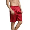 Calça masculina shorts de seda gelo pijamas homens 2024 Summer Lounge Sleep Bottoms Sleep Breans Beachs Male