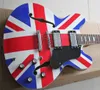 Half Hollow Jazz Thin Body Entreck Guitar Union Jack Decal