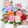 Fleurs décoratives 12pcs Branches artificielles 13 couleurs Silk Rose Fake Simulation Fleur Fleur Marriage Home Garden Decoration 51cm