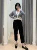 Women's Knits Gray Knit Cardigan Spring 2024 V-Neck Letter Embroidery Preppy Style Single Breasted Ladies Jumper