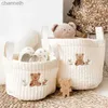 Paniers de rangement Pankets Bouteilles serviettes Toys Vêtements bébé.Bacs à main d'organisateur décoratif avec broderie pour les couches yq240407