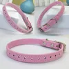 Fashion PU Leather Dog Collar Universal Size Plain Color Cat Collar Puppy Collar for Small Dogs Cats