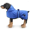 Hundkläder badrock för torkande hundar absorberande mikrofiber badhandduk med bältes snabba kläder efter