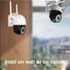 Kameror 1080p utomhuskamera trådlöst WiFi PTZ Dome Video Surveillance Smart Home Security Protection 4x Digital Zoom YCC365Plus