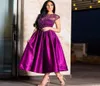 Abiti da ballo corti perle perle 2021 maniche arabo viola semplici cocktail party lunghezza caviglia una linea di ritorno a casa dr7515626