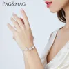 PAG MAG S925 Bracciale in argento sterling intarsiato con gioielli 3A con zircone perlato d'acqua dolce Pau1