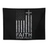 Tapestries Faith Over Fear American Flag Christian Vintage Tapestry Aesthetic Bedroom Decor