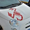 Stickers 1 stks voor Fiat 500 595 Abarth Scorpion Car Bonnet Side Stripes Stickers Sticker Grafische DA40011 CAR STYLING ACCESSOIRES