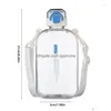 Wasserflaschen flach quadratische transparente Flasche tragbare Reisekantine mit einstellbarem Gurt elegant Slim für Sport Cam 2023 Drop deliv DHM6H