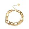 Titanium Steel Material Fashionabla Gold Long Chain Pendant, dubbelskikt tjockt armband, kvinnors trendiga varumärke Tillbehör