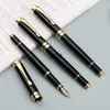 Brunnenstifte 313 Black Metal Pen Business Geschenk Ink Bag Durium Gold Student Kalligraphie Praxis H240423