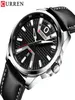 Creative Clock Watch Man Fashion Luxury Watch Brand Curren Leder Quarz Business Armbandwatch Auto Date Relogio Maskulino5356925