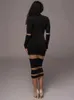 MOZISION PATCHWORK BODYCON Abito MIDI sexy per donne 2023 Autunno inverno inverno Turtleneck Long Club Party Elegant 240402