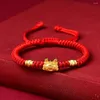 Link Armbanden Dumpling Dragon Year Bracelet Retro Chinese stijl Fortuin Hand Rope Zodiac Lucky Red Decoratie