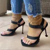 Kleiderschuhe Frauen High Heels Square Zeh Solid Schnalle Römische Sandalen Mode Stiletto sexy bequeme Strand Zapato Tacon Mujer