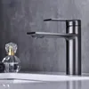 Robinets d'évier de salle de bain brossage en laiton noir robinet de trou simple et bassin à eau froide