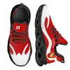Sıradan Ayakkabılar Kırmızı Modaya Modaya Gizli Ulusal Bayrak Tasarım Amblemi Baskı Açık Hava Spor Kalın Alt Bıçağı
