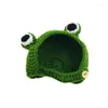 Vêtements de chien drôle de chat drôle de chat mignon accessoires de costumes de compagnie de Pâques grenouille en laine tricotée pour les chats et les petits chiens kawaii po accessoires