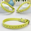 Fashion PU Leather Dog Collar Universal Size Plain Color Cat Collar Puppy Collar for Small Dogs Cats