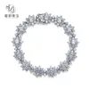 Mujing Jewelry Set Suower S Sier Brocade Cluster Simulated Flower Shaped Full Circle Diamond Bracelet