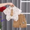 衣類セット綿服の男の子の夏の子供をプリントする小さなベアシャツショーツ2pcs/set幼児の子供ファッション幼児トラックスーツ0-5