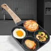 Pans 1pc Household Non-Stick Omelette Pot Egg Dumpling Hamburger Steak (4 Holes) Breakfast Induction Cooker Small Frying Pan