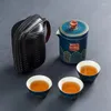 Teaware Sets Ceramic Chinese Kungfu Tea With Teapot Teacup Perolator Infuser Portable All In Gift Bag Office Traveling Drinkware