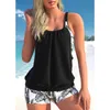 Kvinnliga modeswimsuit Två stycken Set Tankini Summer Design Printing Bathing Suit Loose Beachwear Female Monokin XS8XL 240322