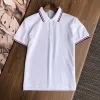 Brand de luxe Designer Mens Polo T-shirt Summer Fashion Souffle Breoutable à manche à manches courtes Polos de revers supérieur Garter Printing Top Quality Cottom Vêtements Tees Polos