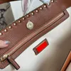 Straw Weave Tote Shopping Bag Fashion Letters Golden Rivet Leather Handle Magnetic Button Women Handbags Purse Inside Zipper Pocket Large Capacity Pockets