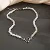 Cadeias 2024 Moda coreana Hollo Hold Love Pingente Colar Pingente para Mulheres Meninas Chain Collar Jeia fêmea feminina