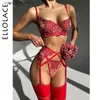 Sexig uppsättning ellolace Floral Sexig underkläder för fina kvinnor Hot sexdräkt som är väl utseende underkläder Push Up Bh Set Fancy Bilizna Attraktiv outfit L2447