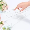 Vases Clear Acrylic Flower Vase Rectangular Floral Centerpiece For Dining Table Wedding Valentine's Day Decor Gifts Box With Light