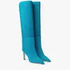 Camurça de camurça de salto alto e altos botas longas para feminino outono/inverno novo produto bege marrom