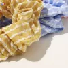 Headband Hair Accessories New Ponytail Hair Tie Rope Girl Women Soft Cloth Stretch Elastic Hair Bands Ring Plaid Elegant Scrunchies Hea