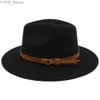 Brede rand hoeden emmer maat 2 ouders en kinderen heren wol panama hoed fedora trilby sunhat klassieke retro feest reisstraatstijl yq240407