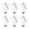 Vases 6pcs Candy Bottle Clear Jars Creative With Bow For Wedding Shower Party Birthday Favour Table Decorative ( Silver )