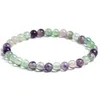 Charm Bracelets 6Mm 8Mm 10Mm Natural Stone Rainbow Fluorite Beads Bracelet Girls Jewelry Healing Energy Buddha Drop Delivery Dhn0G