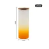 Us Wholesale Custom Blanks 25oz Grosted Gradient SUBLIMATION SUBLIMATION SIGE AVEC BAMBOO PIDES