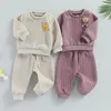 Kleidungssets Bärenabdruck Top und Hosenanzug Kleinkind Mädchen Jungen Sweatshirt Hosen Fall Baby Girl Kleidung Set Kinder Cartoon 2pcs